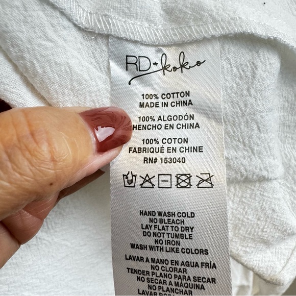 NWT Anthropologie RD & Koko White Embroidered Puff Sleeve Tie Closure Jacket M - Picture 10 of 10